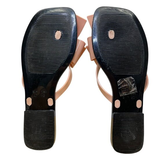 Jeffrey Campbell Women’s Pink & Black Bow Detail Thong Sandals Size 9 - Picture 7 of 8